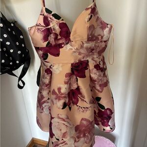 Dillard’s Pink Floral Homecoming Prom Formal Dress Size 5